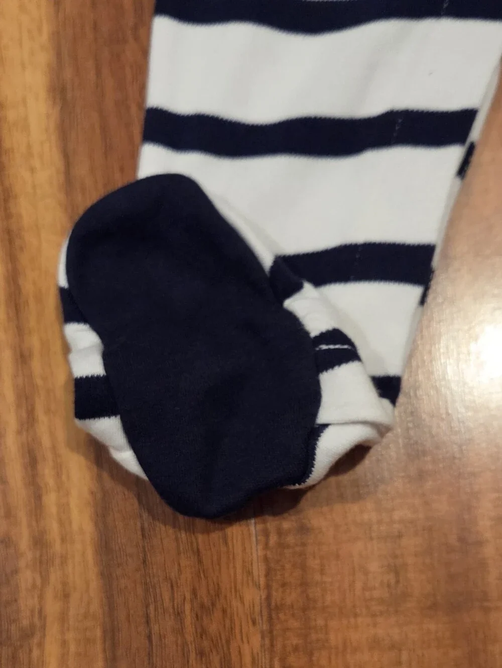 Janie and Jack NWT 6-12 Months White/Navy Striped Anchor Footie Romper